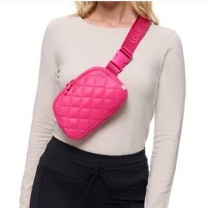 NWT lole (Lolë) Unisex Quilted Belt Bag‎ Pink OS